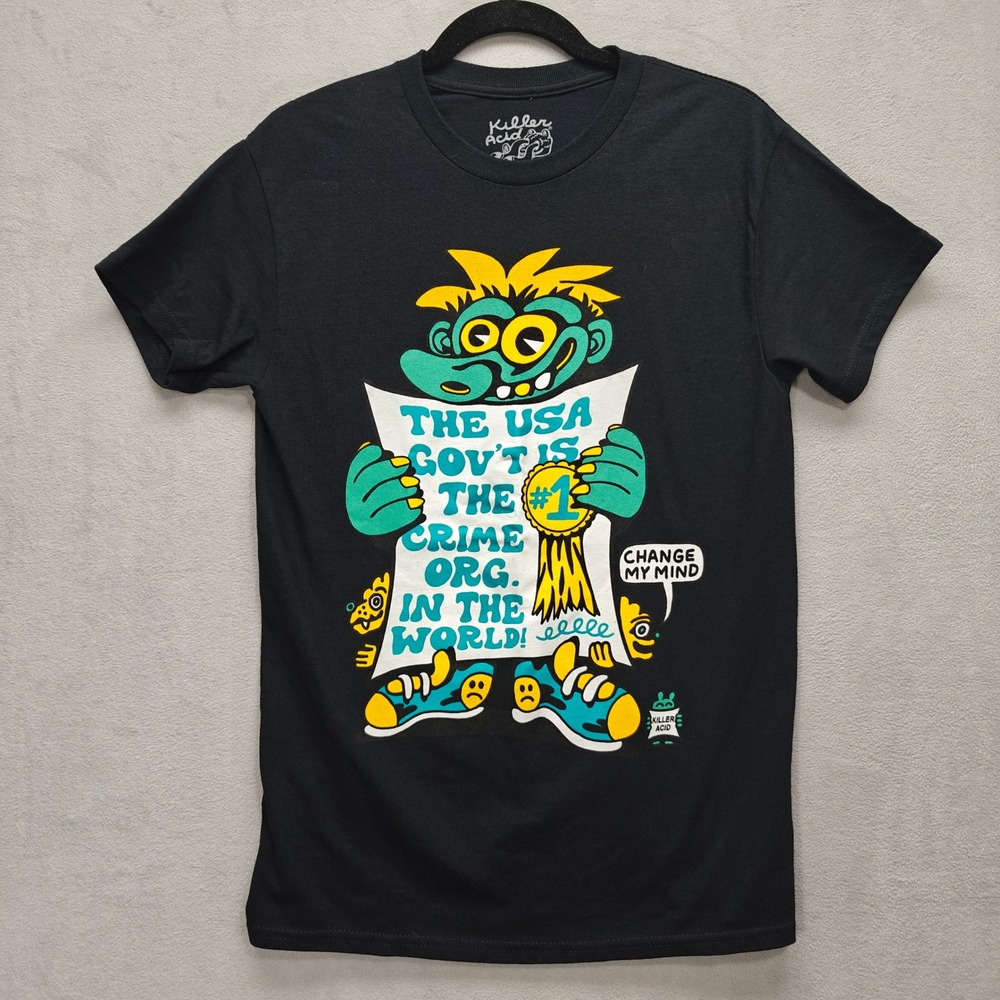 Killer Acid USA Gov't Graphic Tee Mens Small Rob‎ Corradetti Streetwear Punk